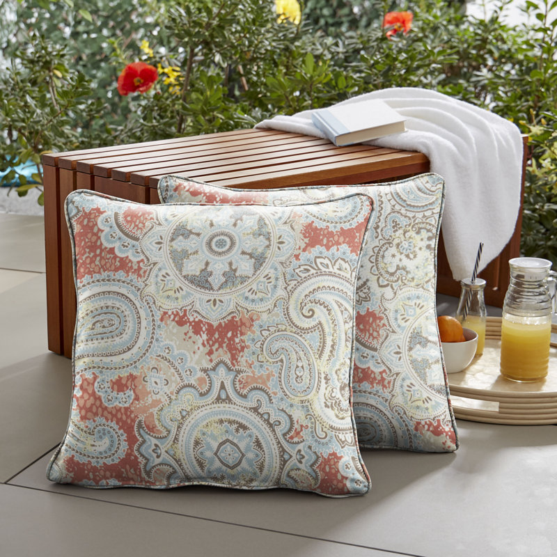 Handley Paisley Outdoor Throw Pillow