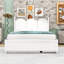 Grand lit plateforme en bois avec lit gigogne coulissant et 2 tiroirs de rangement Lemieux-947174753