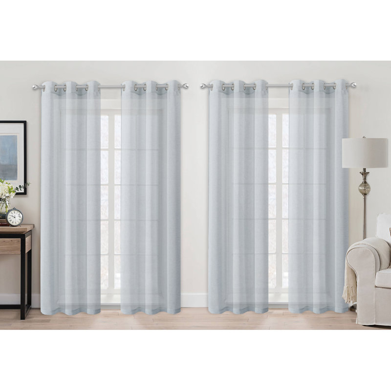 Aapo Semi Sheer Curtain, Silver