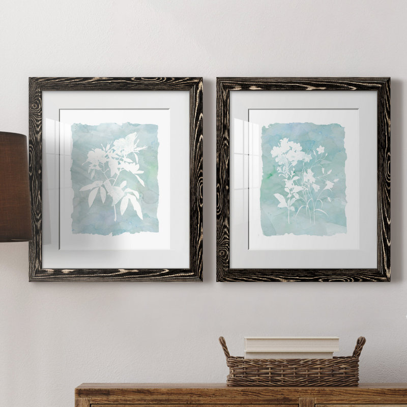 Silhouette Botanical III - ensemble de 2 reproductions, H 20 po x l 17 po x P 1 po, H 31,5 po x l 47 po x P 1,5 po, Blanc