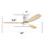 (Identique à W882P244711) Ventilateur de plafond encastré de 52 pouces à 3 pales en bois massif avec ventilateur et télécommande réversible avec lumière