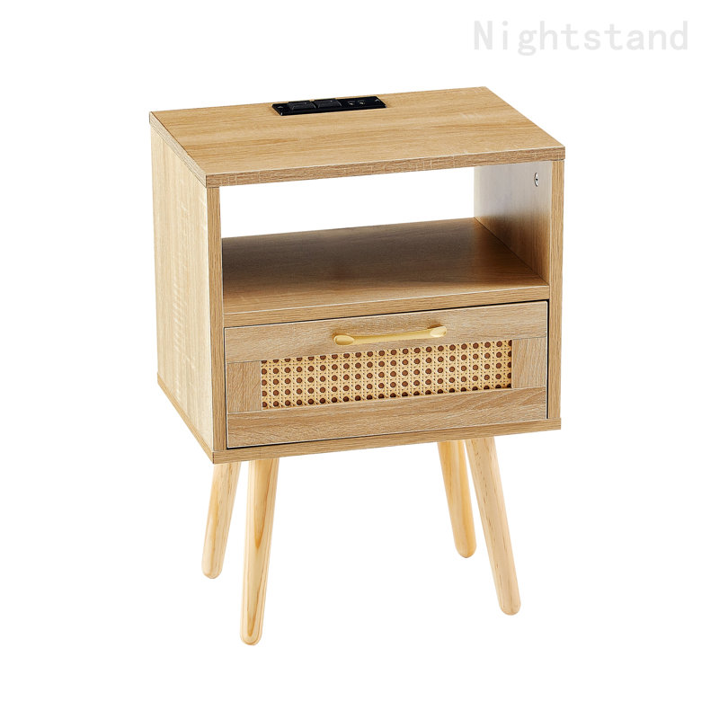 Hastin 15.77'' W Nightstand, Natural