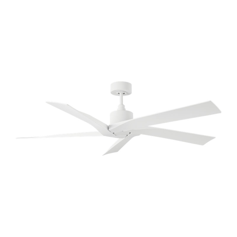  Ventilateur de plafond d'extérieur 56 Aspen Coastal avec tige filetée, pales en ABS blanc mat et commande murale, Blanc mat