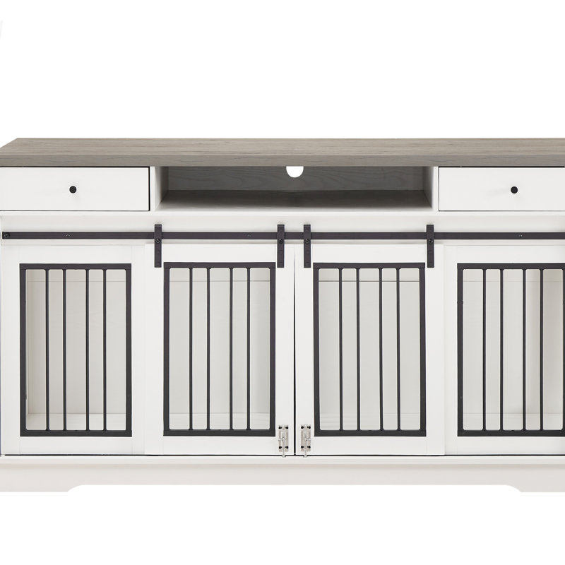 Très grande cage pour chien avec 2 tiroirs, conception à deux espaces pour deux chiens, table de bout robuste et fonctionnelle