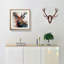 Stag Gestural Art - Single Picture Frame Print on Wood-1948316040