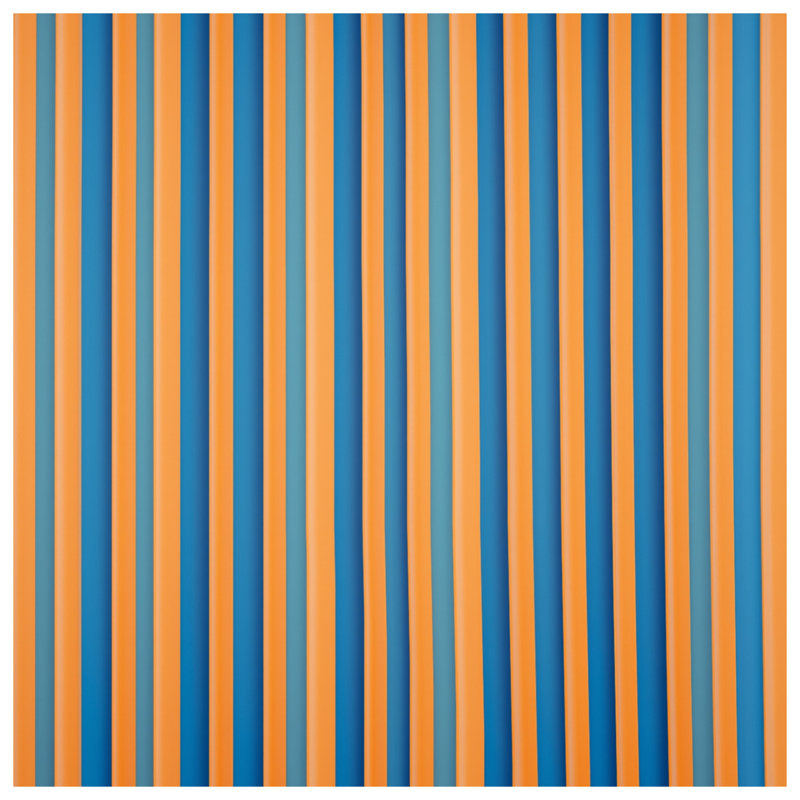 Tapisserie murale orange à rayures bleues - Décoration murale à rayures, 50in H x60in W with 4 Grommets