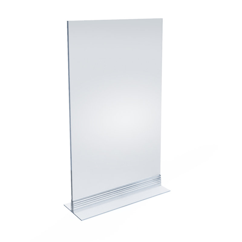 Clear Acrylic Double Sided Sign Holder with T Strip, 8.5" x 14"