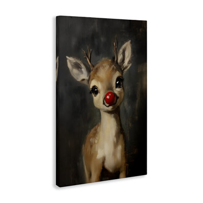 «Red Nose Baby Reindeer», art mural sur toile, lettré et doublé