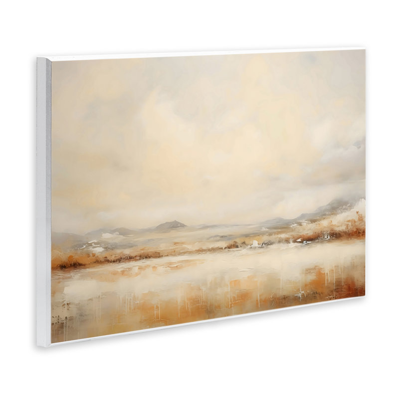 Plaque murale paysage ivoire et bronze, design par LSR Creative Studio, H 10 po x l 15 po
