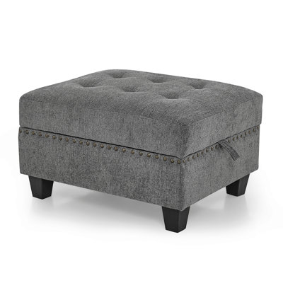 Ottoman Sofa For Modular Sectional,Grey Chenille