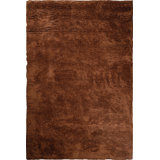 Rectangle Hand Loomed Wool Area Rug in Rust