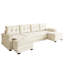Canapé-lit en forme de U de 109,5 po avec lit escamotable, canapé-lit convertible 2 en 1 avec accoudoirs amovibles et ports USB, canapé modulaire surdimensionné avec méridienne pour le salon / appartement-129893666