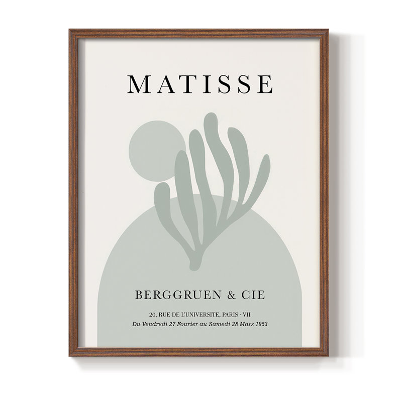Matisse CL XXIV, reproduction encadrée - bois massif, Brun, H 10 po x l 8 po