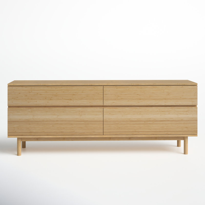 Solid Wood 73.5'' W 4 - Drawer Dresser