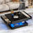 33.9" LED Coffee Table with Storage, Modern High Glossy Living Room Table with 2 Drawers, Double-Layer Design Large Square Center Table-528651013-528651065