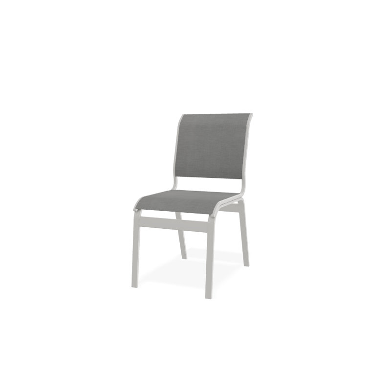 Chaise d'appoint de salle à manger Hiraku, Alliage Sunbrella®, Neige texturée