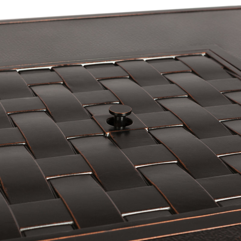 Ron Fire Sense Aluminum Convertible Gas Fire Pit Table 55,000 BTU ,Nylon Weather Cover & Clear Fire Glass-Bronze Finish