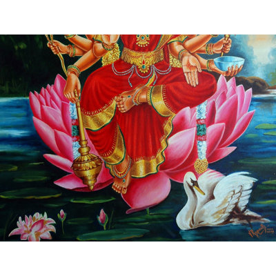 Éclat de sagesse et incarnation de la bravoure | Huile sur toile | Par V. Ragunath