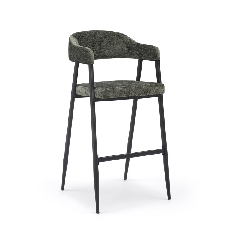 Munsley Upholstered Counter Stool with Metal Frame