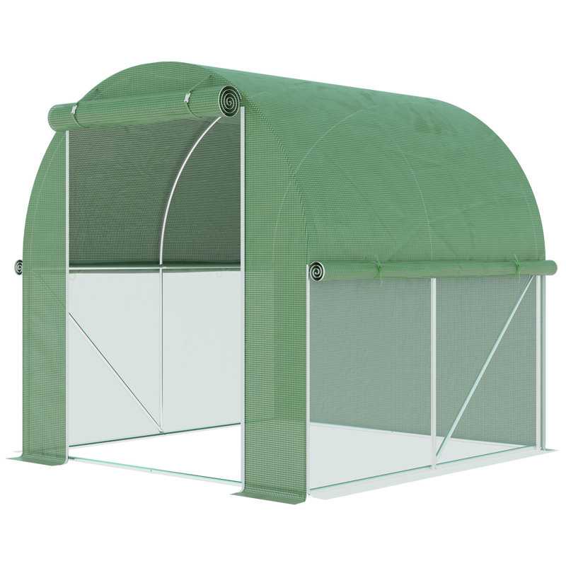 6.6' W x 6.6' D Hobby Greenhouse, Green