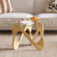 Mid-Century Coffee Table with Solid Wood Legs, Tempered Smoke Glass Top Circular Lounge Table-335063799
