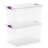 Sterilite 66 Quart Clear Plastic Latching Handle Storage Container Tote, 6 Pack