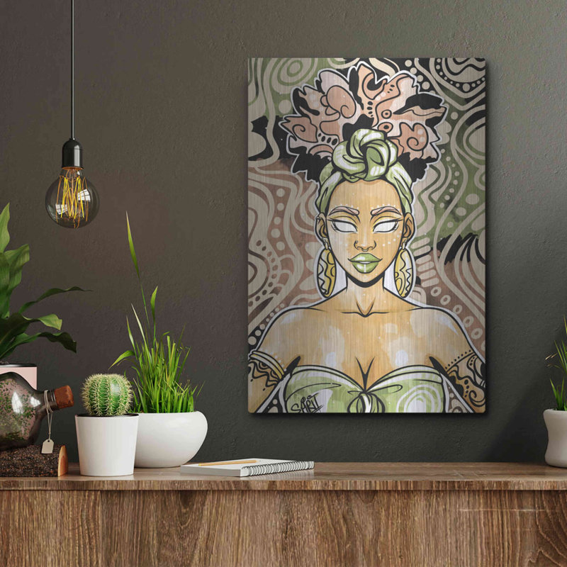 «Red Barrel Studio®», art mural en métal Nailah par Justin Copeland, H 16 po x l 12 po