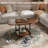 Convertible Drop-Leaf Expandable Coffee Table with Curved Metal Locking Caster Base in  Fir Core Wood |  Double-Tier Storage Rolling Center Table for Small Apartment & Living Room-1255823633