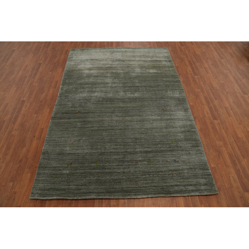 Tapis indien tribal vert 7 x 10