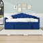 Lit de jour simple rembourré avec lit gigogne escamotable simple, ports USB et Type-C et poches-1892413083