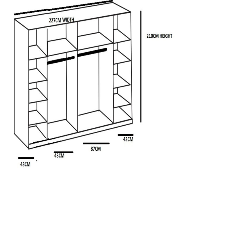Harmindur 4 Door Manufactured Wood Wardrobe, 82.68" H x 89.37" W x 25.2" D