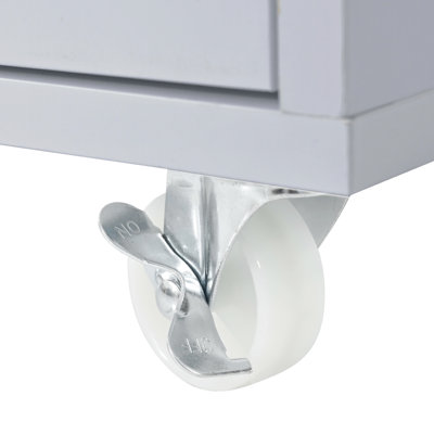 Îlot de cuisine roulant avec lumières à DEL, prises de courant, 2 portes en verre cannelé, compartiment de rangement et maniabilité, table allongée avec chariot bleu-gris et options multiples