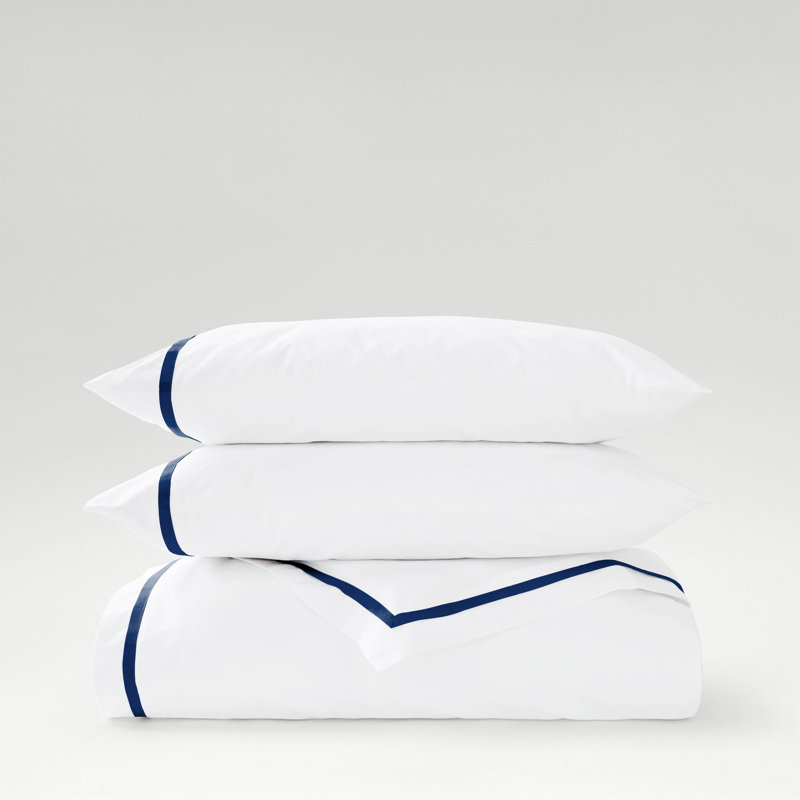 Beaumont Duvet Cover Set, King Duvet Cover + 2 Standard Pillowcases, Navy/White