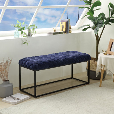 Banc rembourré en velours 39 po Gemma
