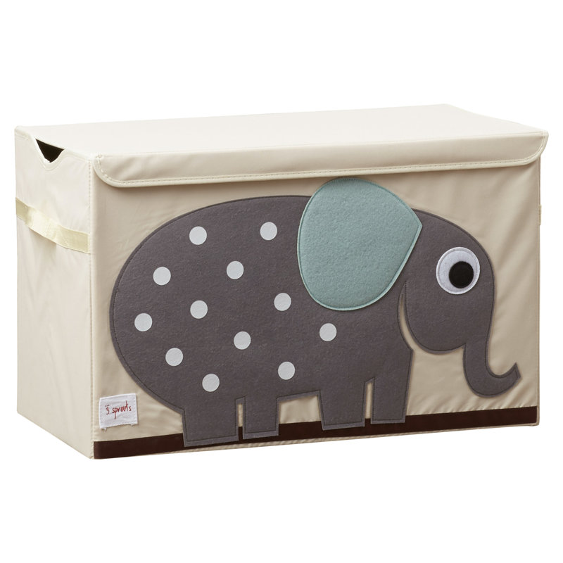 3 Sprouts  - Toy Chest Storage Box for Kids Playroom, Elephant