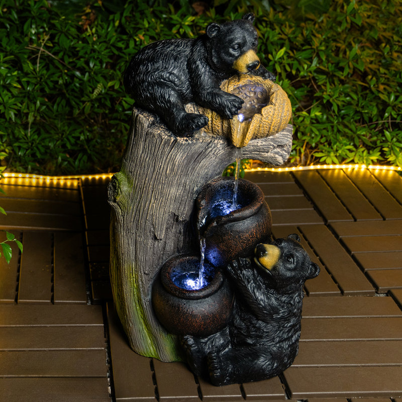  Fontaine en forme d'ours avec lumières DEL