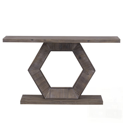Modern Entryway Table With Innovative Hollow Hexagon Leg Structure And Premium Fir Veneer Finish For Sophistication, Suitable For Hallway, Entryway, Living Room