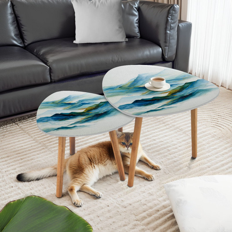 Ensemble de 2 tables basses gigognes Triangle