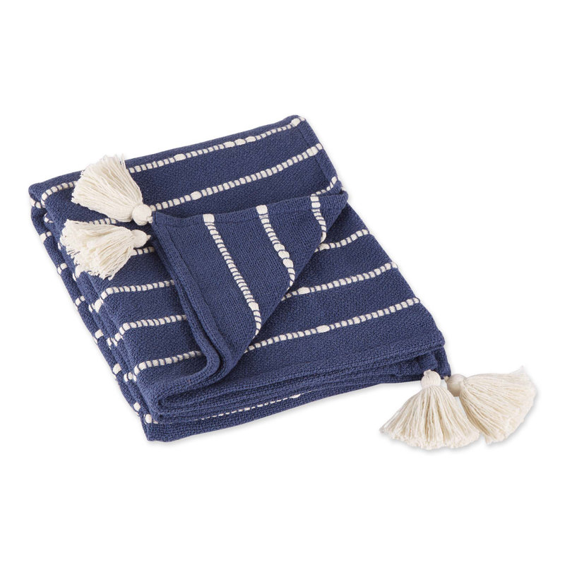 Hand Woven Throw Blanket, Blue