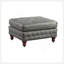 Ensemble de canapé modulaire 3 pièces réversible en similicuir respirant gris ardoise et 2 coussins de canapé capitonnés et 1 repose-pieds