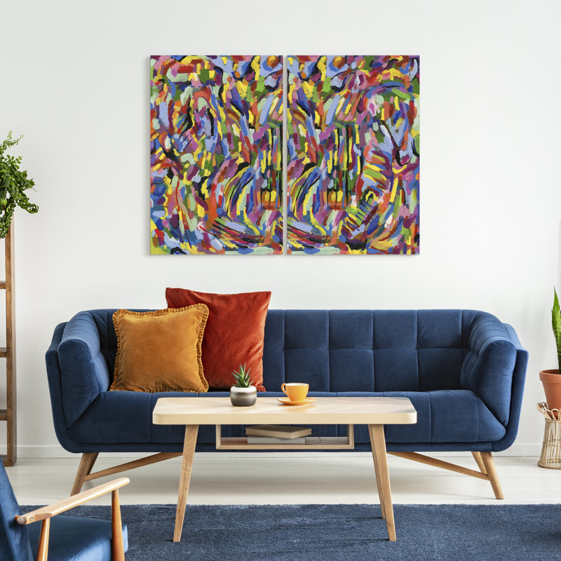 «Rules Of The Rainbow», ensemble de 2 panneaux muraux en verre trempé flottant sans cadre