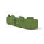 Canapé de 110 pouces courbé pour le salon, fauteuil inclinable surdimensionné, canapé vert désossé, canapé modulaire en forme de nuage, canapé modulaire courbé en chenille 4 places avec 4 coussins décoratifs