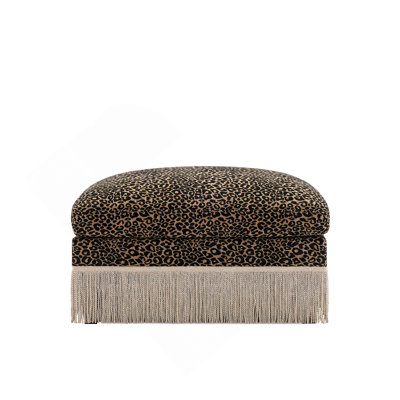 Ottoman Leopard Chenille -Brown Black