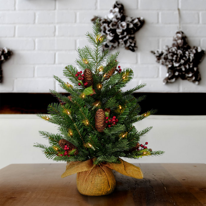 Three Posts™ Nordic Spruce 2' Green Artificial Christmas Tree with 50 ...
