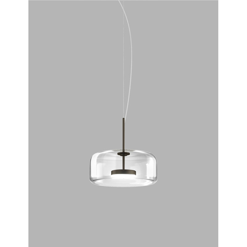 Jube Suspension 1P Burned Earth Transparent Matt Steel L3202 Ul, Crystal Transparent, Matte Black, 86" H x 15" W x 15" D