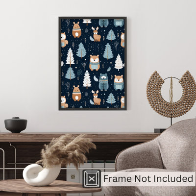 «Holiday Scandinavian Animals I», reproduction d'art scandinave sans cadre