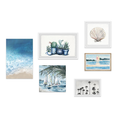 Aditi éclaboussures de turquoise Hexaptych