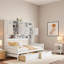 Lit de jour tout-en-un en bois avec 2 tiroirs, armoires et tablettes-323349043-323349042