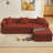 Modular Corduroy 3-Seat Sofa L Shaped Couch With Foldable Doublelayered Seat Cushion For Apartment-Compression Sofa In Box-1923981709