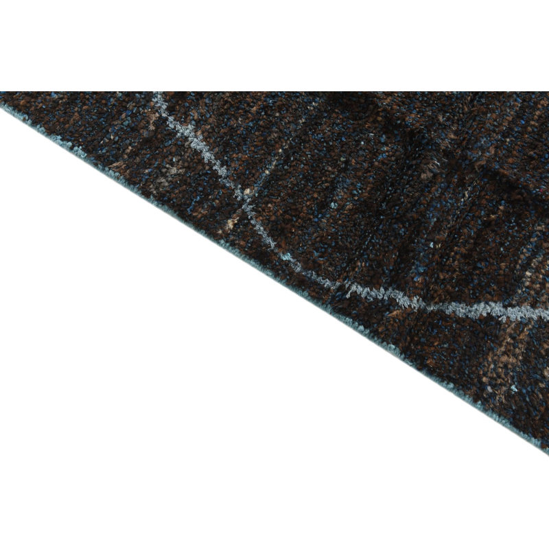 Tapis bleu et brun Iraheta